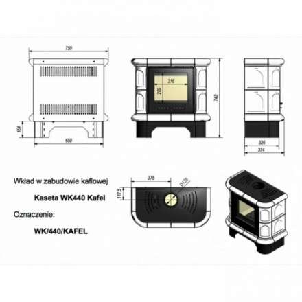 Купить кафельную печь камин Kratki WK/440/KAFEL/CZ Амазонка бай фото в Борисове