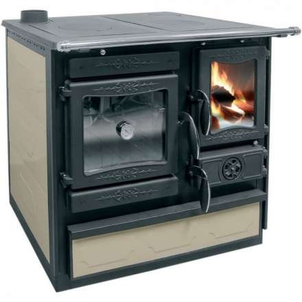 Печь-камин Guca GULIVER с плитой - bordo, cream Амазонка бай фото в Борисове