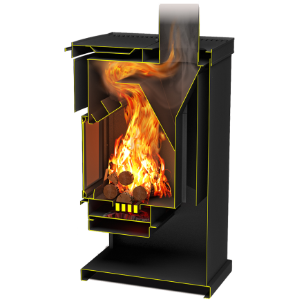 Стальной камин Теплодар ОВ-140 (угловой) фото в Борисове