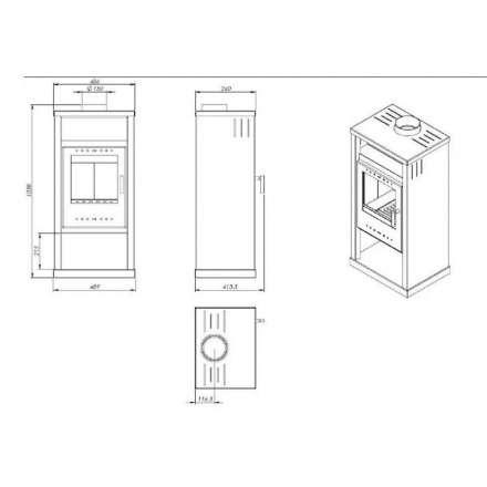 Купить Печь-камин NORDflam Pireus в Борисове Амазонка бай фото в Борисове
