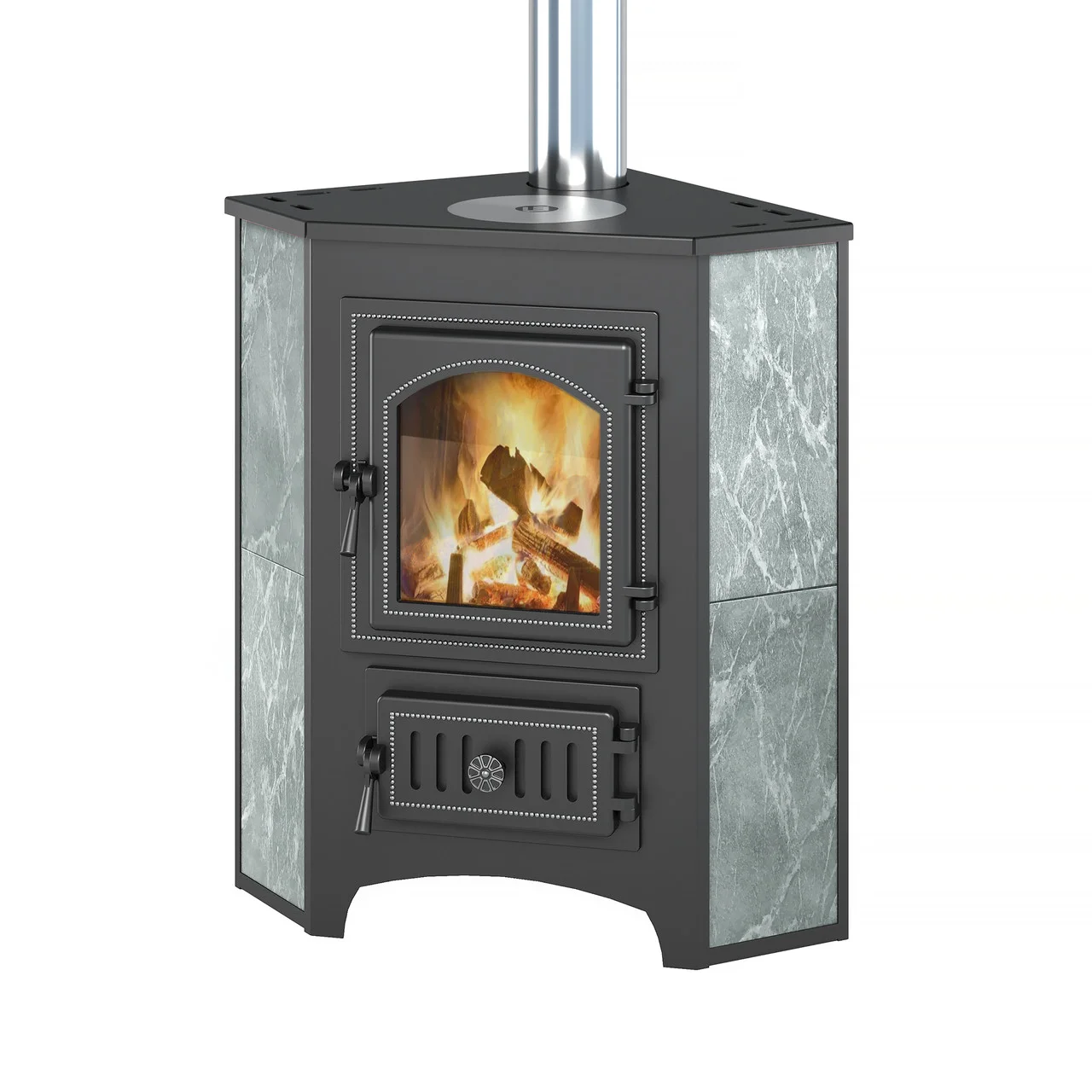 Печь-камин Везувий ПК-01 (270) угловой талькохлорит 9 кВт Амазонка бай фото в Борисове