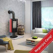 Купить Печь-камин Kratki Koza/AB/S/NO/GLASS/Kafel/Czerwony в интерьере в Борисове Амазонка бай фото в Борисове