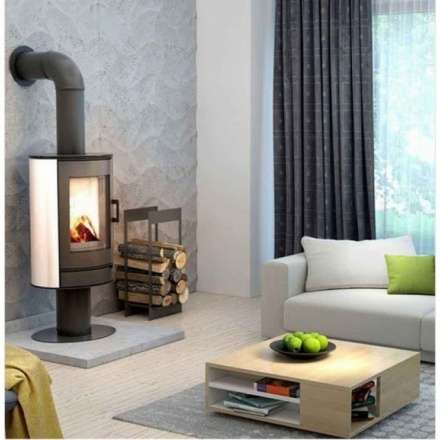 Купить Печь-камин Kratki KOZA/AB/S/N/KAFEL/BIALY (кафель белый) в интерьере в Борисове Амазонка бай фото в Борисове