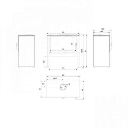 Печь-камин Kratki Juno 12/B Амазонка бай фото в Борисове