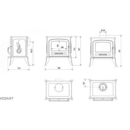 Печь-камин Kratki Koza K7 Амазонка бай фото в Борисове
