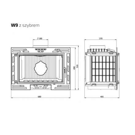 Каминная топка Kawmet W9-12,8 кВт в Борисове