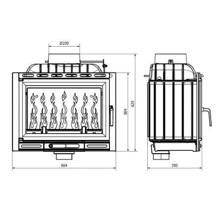 Каминная топка Kawmet W13A-11,5 кВт EKO в Борисове