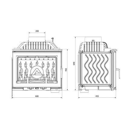 Каминная топка Kawmet W17 12,3 кВт EKO в Борисове