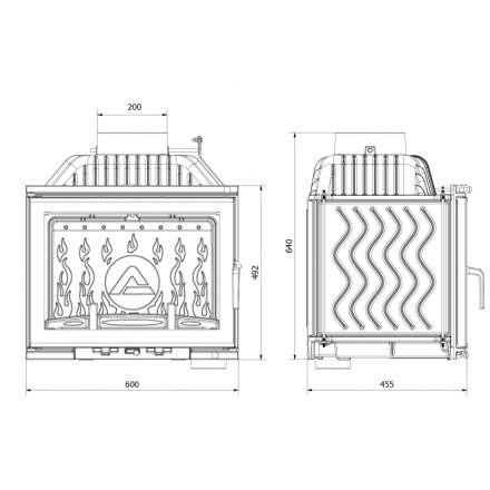 Каминная топка Kawmet W17 DECOR 14 кВт в Борисове