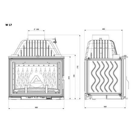 Каминная топка Kawmet W17 DECOR 16 кВт в Борисове