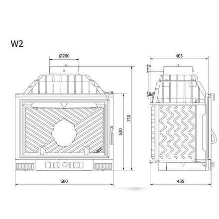 Каминная топка Kawmet W2-14,4 кВт в Борисове