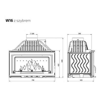 Каминная топка Kawmet W16 PREMIUM 14,7 кВт в Борисове