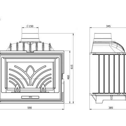 Каминная топка Kawmet W13 9,5 кВт в Борисове