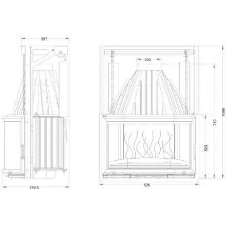 Каминная топка Invicta Prismatic 850 с подъёмом в Борисове