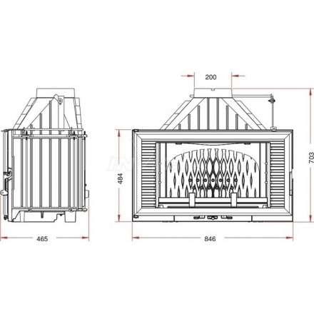 Каминная топка Invicta Horizontal 840 с шибером в Борисове