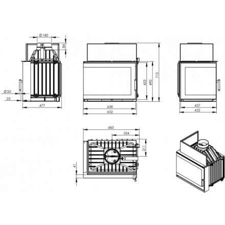 Каминная топка NORDflam Torn left в Борисове