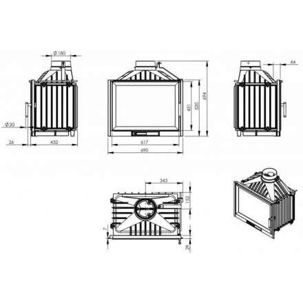 Каминная топка NORDflam Trent в Борисове