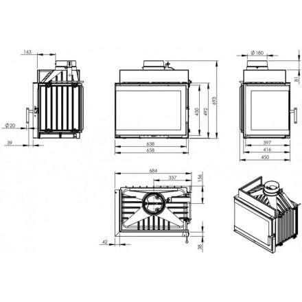 Каминная топка NORDflam Trent left в Борисове