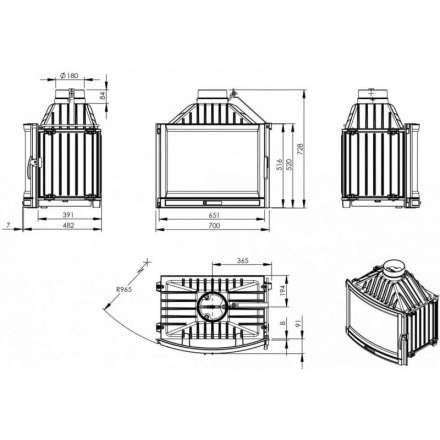 Каминная топка NORDflam Falcon в Борисове