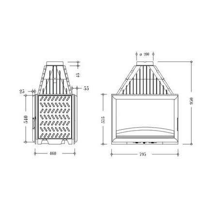 Каминная топка Invicta 800 Double Face в Борисове