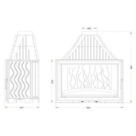 Каминная топка Invicta 900 Grand Vision с подъёмом в Борисове