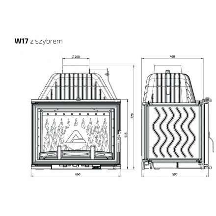 Каминная топка Kawmet W17 16 кВт в Борисове