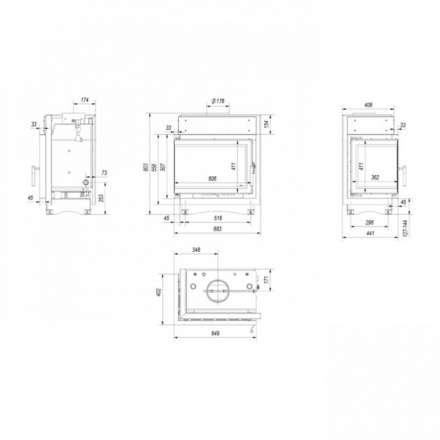 Каминная топка Kratki Maja/PW/BL/12/BS/W/Deco в Борисове