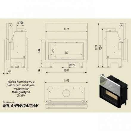 Каминная топка Kratki Mila/T/G (туннель, гильотина) в Борисове