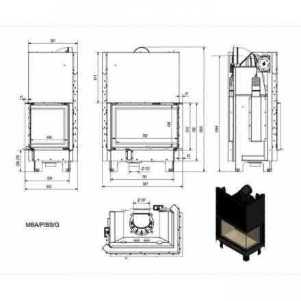 Каминная топка Kratki MBA/P/BS/G в Борисове