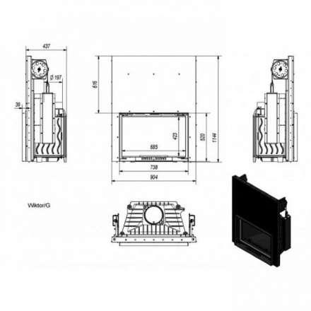 Каминная топка Kratki Wiktor/G в Борисове