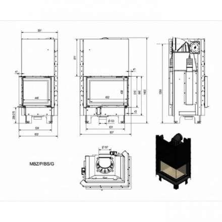Каминная топка Kratki MBZ/P/BS/G в Борисове