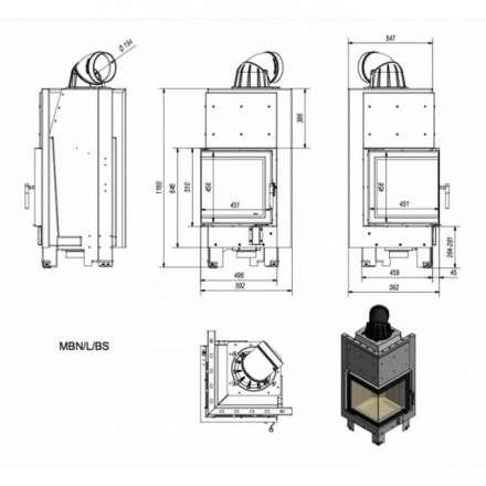 Каминная топка Kratki MBN/L/BS в Борисове