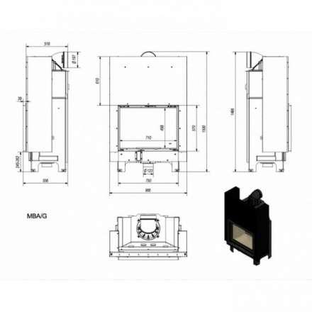 Каминная топка Kratki MBA/G в Борисове