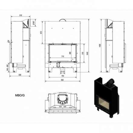 Каминная топка Kratki MBO/G в Борисове