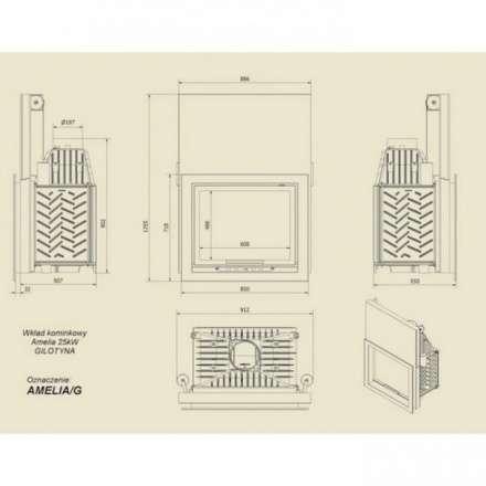 Каминная топка Kratki Amelia/G в Борисове