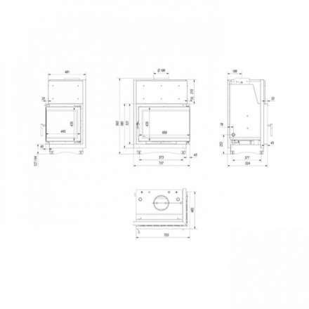 Каминная топка Kratki Zuzia/PW/BP/19/BS/W/Deco в Борисове