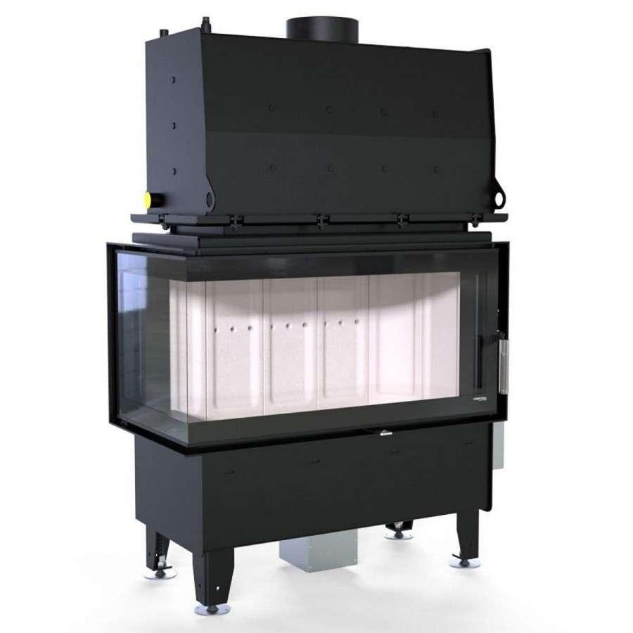 Каминная топка Defro Home RIVA ME BL SHORT угловая, с водяным контуром Амазонка бай фото в Борисове