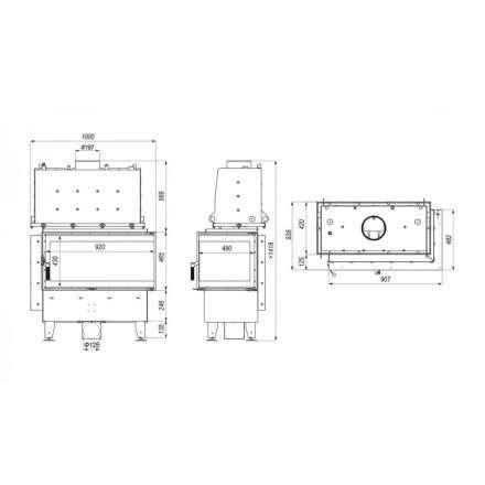 Каминная топка Defro Home RIVA ME BP SHORT угловая, с водяным контуром в Борисове