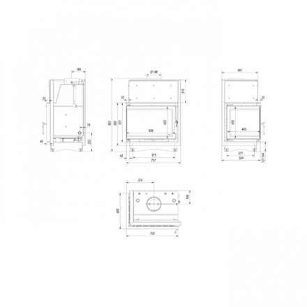Каминная топка Kratki Zuzia/PW/BL/15/BS/W/Deco в Борисове