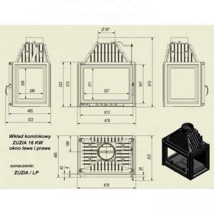 Каминная топка Kratki Zuzia/LP в Борисове