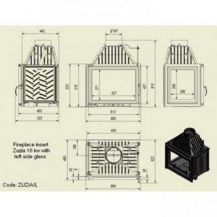 Каминная топка Kratki Zuzia/L в Борисове