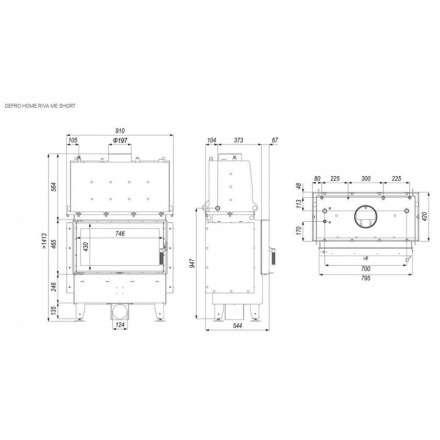 Каминная топка DEFRO HOME RIVA LA SHORT с водяным контуром в Борисове