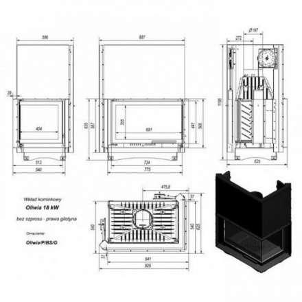 Каминная топка Kratki Oliwia/P/BS/G в Борисове