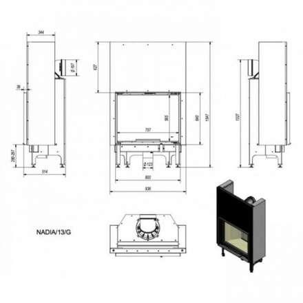 Каминная топка Kratki Nadia/13/G в Борисове