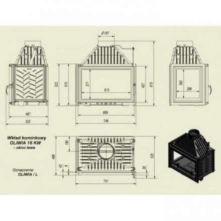 Каминная топка Kratki Oliwia/L в Борисове