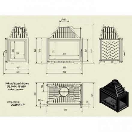 Каминная топка Kratki Oliwia/P в Борисове