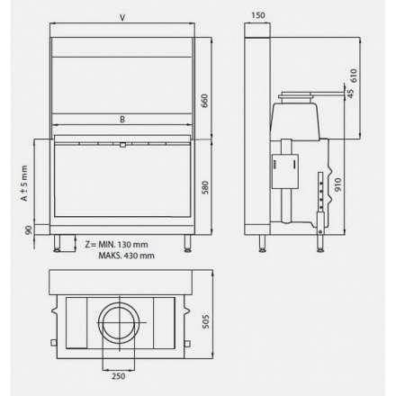 Каминная топка KFD Linea H 1050 4.0 в Борисове