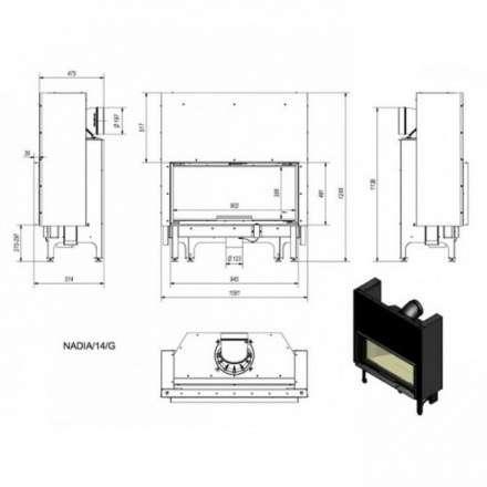 Каминная топка Kratki Nadia/14/G (гильотина) в Борисове