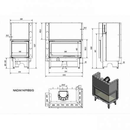Каминная топка Kratki NADIA/14/P/BS/G в Борисове