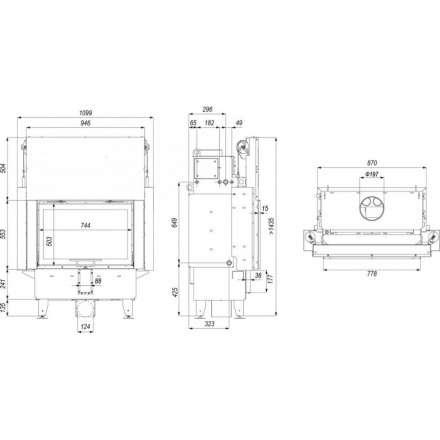 Каминная топка Defro Home Navi ME G с водяным контуром и подъемом стекла вверх в Борисове
